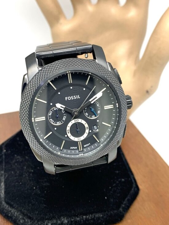 Fossil Men's Watch FS4552 Quartz Chronograph Black Dial Stainless Steel 45mm - Picture 1 of 15